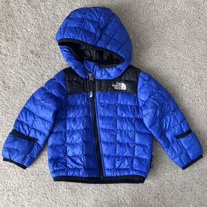 North Face Thermoball Eco Puffer Jacket Baby 6-12M Boy Blue Hooded Lightweight